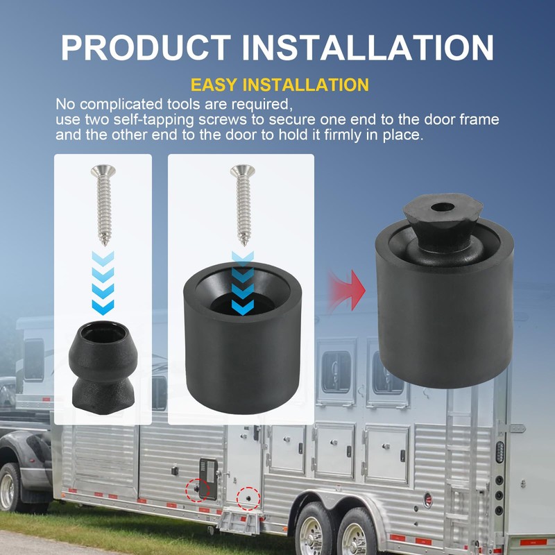 RADHLBNIU Trailer Door Holder Kit Low Profile Rubber Door Holder