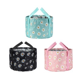 AIMALL 3 Pcs Portable Foot Bath Tub - 13.7 Inch Folding Soak Basin Bucket for Travel, Home Pedicure, and Foot Soaking