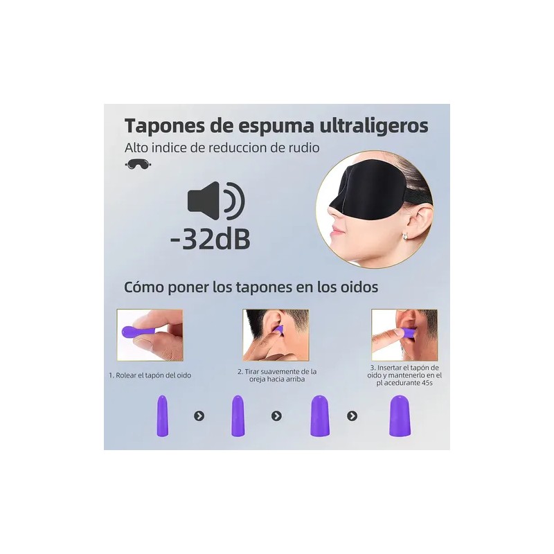 Antifaz 3D de Algodón Ajustable para Dormir de Lado, con