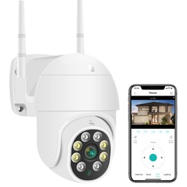Cámara de seguridad WiFi al aire libre 1080P  Cámara inteligente inalámbrica para seguridad en el hogar con visión nocturna de 360 a todo color...    