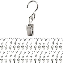 ZMDMAH 40 Pieces Stainless Steel Metal Curtain Clips Curtain Hooks Curtain Rolls with Hooks Silver Curtains Clip Shower Curtain Hooks Clamp Hooks for Curtains Home Decoration Shower Curtain Hanging