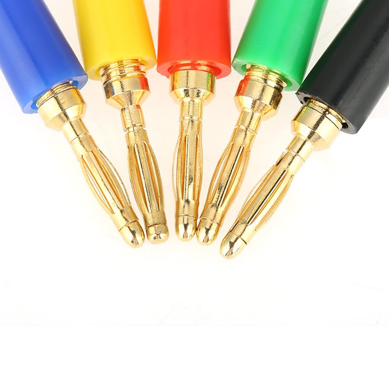 Duokon 2 mm Mixed Colours Banana Plug, Gold-Plated Musical Speaker
