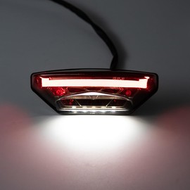 BENEALL Motorcycle Tail Brake Light LED Red Rear License Lamp Daytime Running Signal Universal For 12V Moto Scooter (smoked)