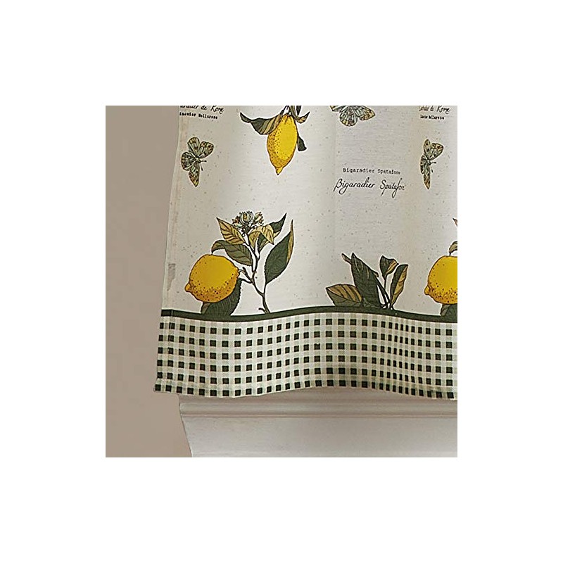 CHF Juego de Cortinas de Cocina Limón y Cenefa, 3