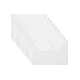 YESSART - Sobres de plástico de 3 x 5 pulgadas, cierre de lazo, soporte de almacenamiento para recibos de cupón, paquete de 10 (paquete de 10)