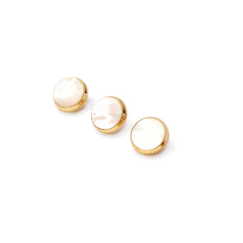 Alnicov Gold Plated White Shell Inlays Trumpet Finger Buttons for