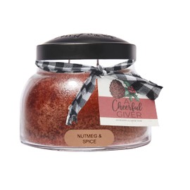 A Cheerful Giver - Nutmeg & Spice - 22oz Mama Scented Candle Jar with Lid - Keepers of The Light - 125 Hours of Burn Time, Gift for Women, Brown
