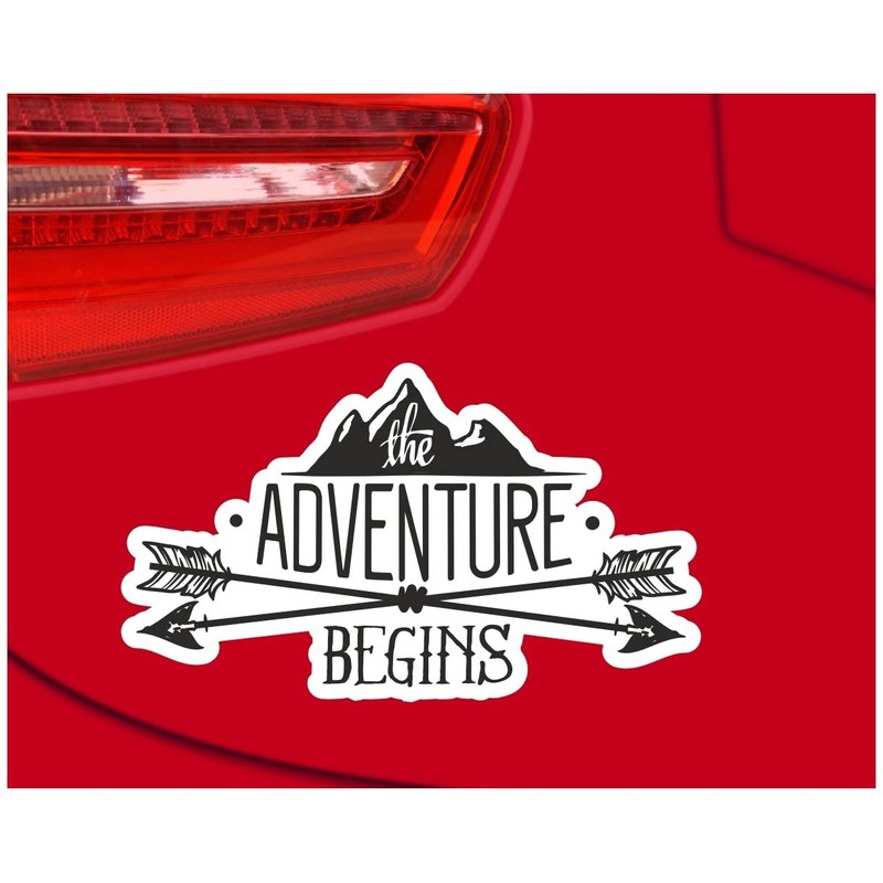 Samunshi® Adventure Begins Lettering Sticker Car Sticker Windscreen Sticker Motorcycle