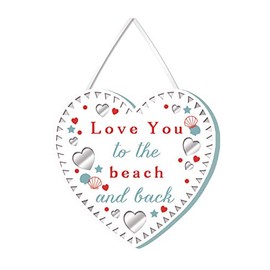 More Than Words Love You To The Beach & Back Hanging Plaque With Ribbon Gift MTW0950