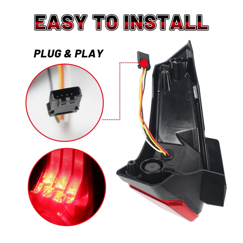 CPOWACE Tail Light for Ryker, LED Red Taillight Brake Light