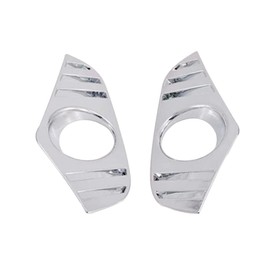 TOTMOX 2 PCS/Set, Carbon Fiber/Chrome Silver Exterior Front Fog Light Lamp Cover Trim Compatible with Toyota RAV4 LE/XLE/Limited 2019-2022