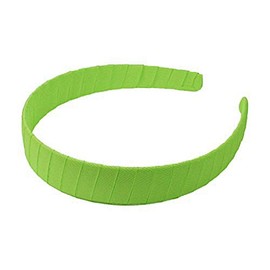 Q-YO Grosgrain/Satin Ribbons Wrapped Headbands For Girls DIY Craft (5pc 1" Grosgrain Ribbon Wrapped Headbands-Apple Green)