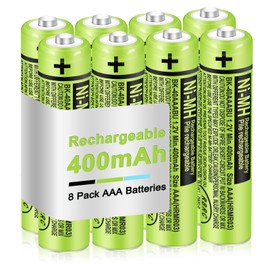 CUCESH 8Pack BK-40AAABU AAA Rechargeable Battery 400mAh 1.2V for Panasonic Cordless Phone Ni-MH AAA Batteries for Remote Controls, Electronics