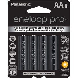Panasonic BK-3HCCA8BA eneloop pro AA High Capacity Ni-MH Pre-Charged Rechargeable Batteries, 8-Battery Pack