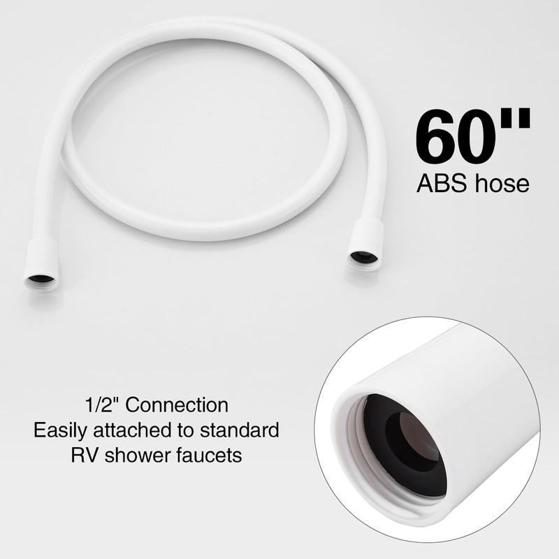 RV Shower Faucet with Handheld Showerhead & Hose, 4" ABS