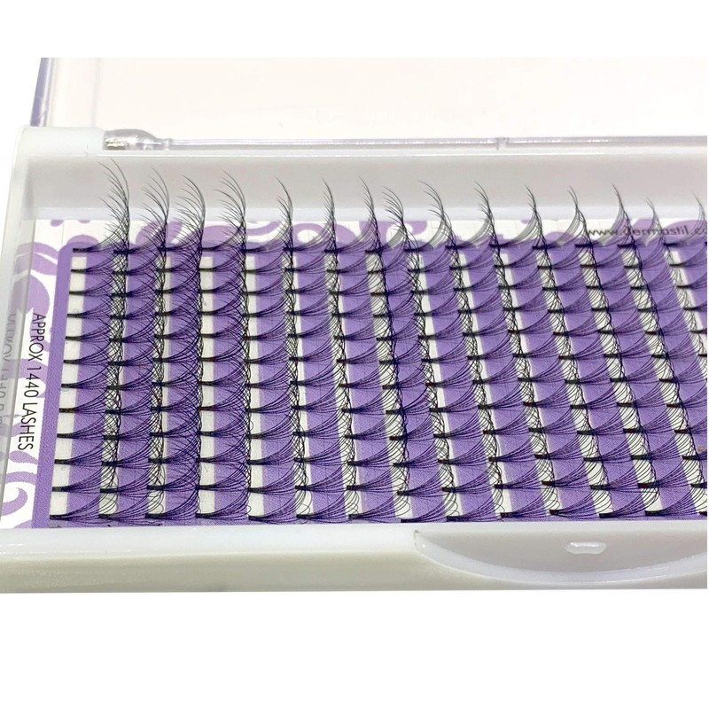 Dermastil 9D Premade Handmade Volume Eyelashes, D Curl, Thickness 0.05
