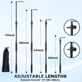 UEGHNS Bed Buddy Truck Tool, Truck Cargo Grabber telescoping 34-74" Pickup Truck Bed Retriever Tool Conveniently Store The CAR Truck RV Tools Avoid Climbing Truck Bed Efficient Cargo Retriever