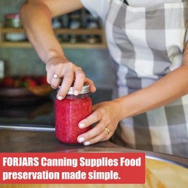 FORJARS Wide Mouth Canning Lids and Rings - Airtight Seals on Mason Jars to Preserve Food for Meal Prep - 2.7 In. Stainless Steel and Bands with Silicone Seals – Canning Supplies