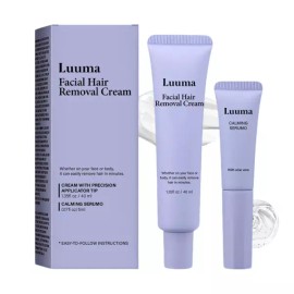 Luma 여성용 얼굴 제모 크림 루마 - 진정 에센스가 함유된 민감성 피부 2-in-1 키트 순한 식물성 포뮬러 (1) [1] Luma Women's Face Hair Removal Cream - 2-in-1 Kit for Sensitive Skin with Calming Essence, Gentle Plant-Based Formula (1) [1]