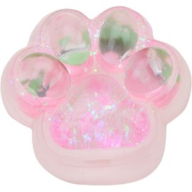 Viojrlly Handgemachte Silikon große Katze Pfote Squeeze Toy, transparente niedliche Katze Pfote Squeeze Ball, Stress Relieving Squeeze Toy (Clear)