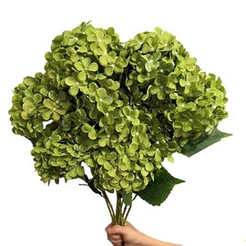 8 piezas de flores artificiales grandes de hortensia de 70 cm, ramo realista de hortensia de seda sintética de tallo largo, arreglos florales de flores artificiales para decoración del hogar