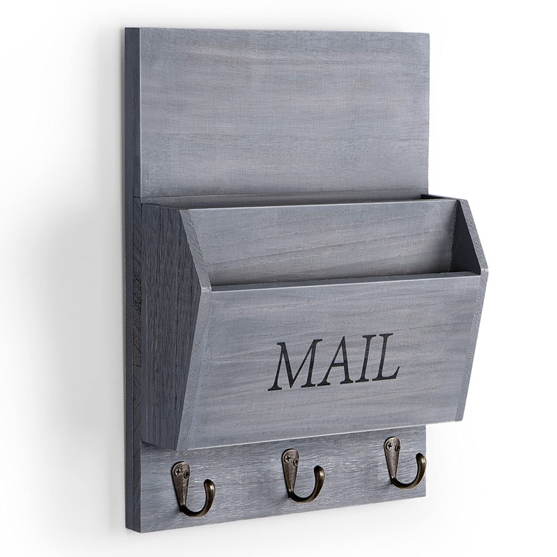 DLQuarts Mail Organizer with Key Holder for Wall Decorative Mail