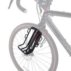 PANTHER Bicycle Bed Front Fork Mount Carrier Luggage Cargo Rack Safe Load Capacity 55.1 lbs (25 kg), Lightweight, Easy Installation, Aluminum Alloy Material (Black)