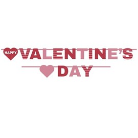 AKH® Valentine's Day Banner 180cm | Love Heart Garland, Happy Valentine's Decorations for Party, Romantic Valentine's Day Banner, Red and Pink Hanging Banner for Home, Wedding, and Event Decorations