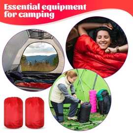 10 Pcs 0 Degree Camping Sleeping Bags Bulk for Adults Cold Weather Sleeping Bags 4 Season Warm Waterproof Lightweight with Compression Sack for Backpacking Hiking Travel Homeless(Red)