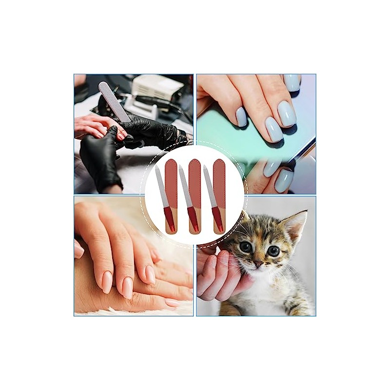 3 Pack Metal Nail File with Sharp Pointed Tip and