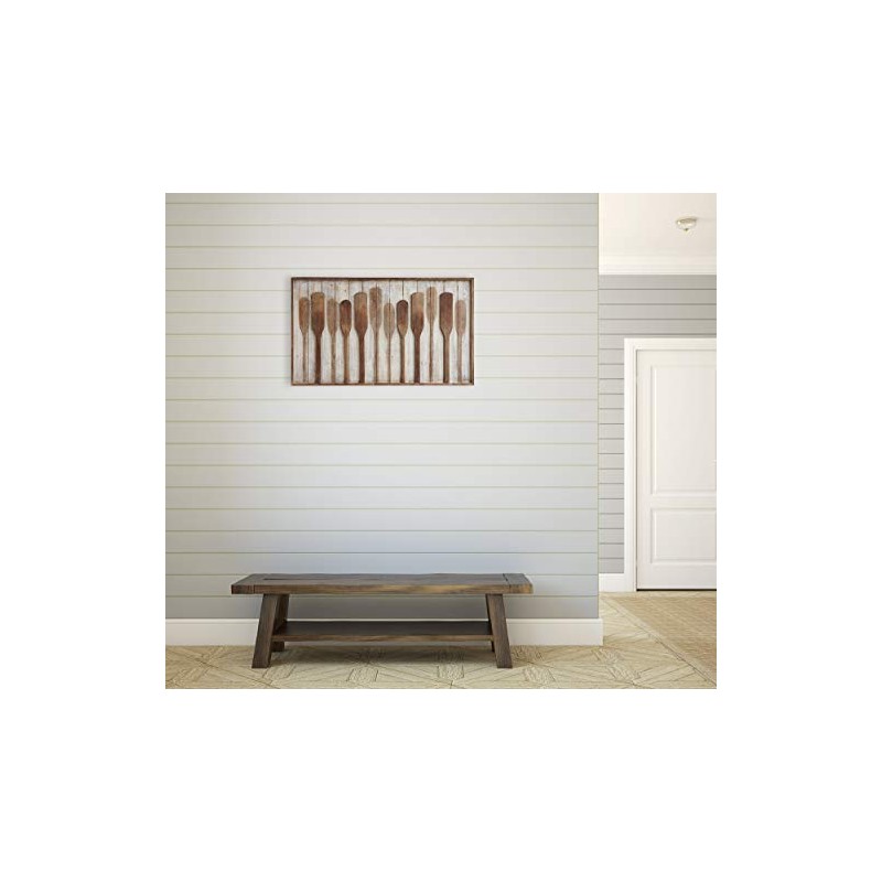 Creative Co-Op Wood Framed Wall Décor with Raised Paddles