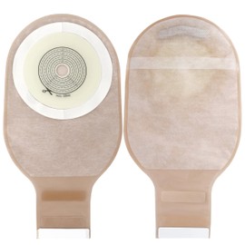 Colostomy Bags, Ostomy Supplies, One - Piece Ostomy Drainable Pouches for Ileostomy Stoma Care, Hook & Loop Closure, 10 PCS, A Customizable Cut - to - Fit Baseplate(15-60mm)