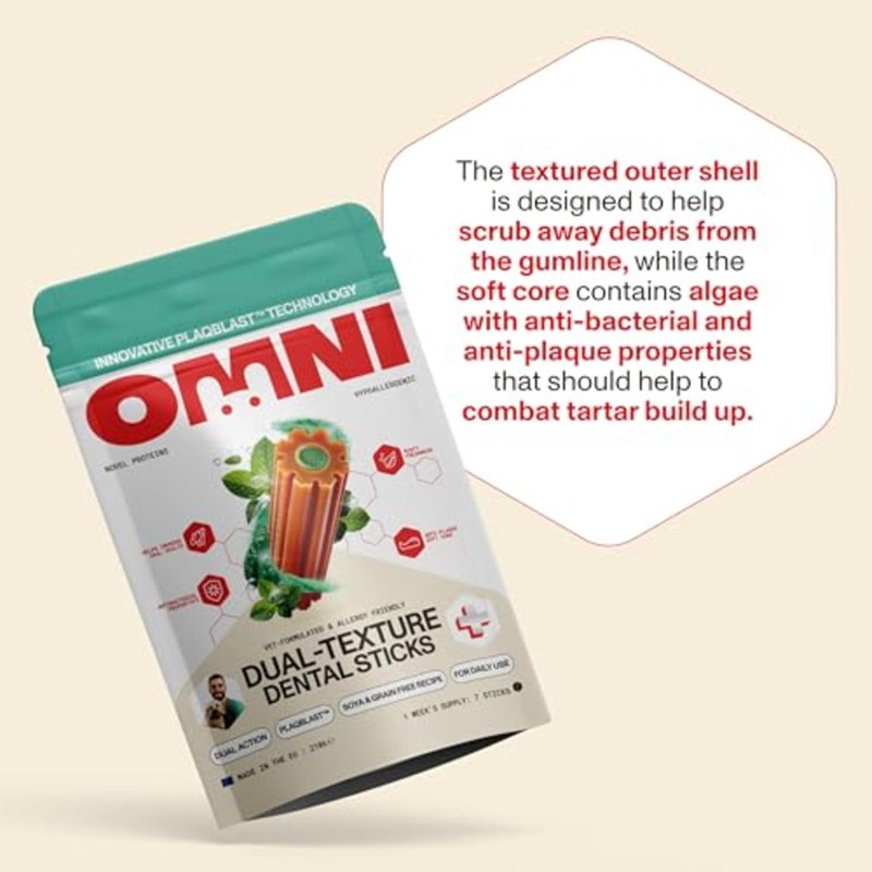 Omni Dental Sticks for Dogs - Dual Texture with PlaqBlast™