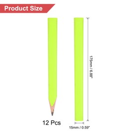 QUARKZMAN Pack of 12 Carpenter's Pencils, Construction Site Craftsman Pencil, Carpenter's Construction Pencil, Carpenter's Pencils for Craftsmen, Carpenters, Construction Site, Workshop, Yellow