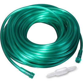 Bistras Oxygen Tubing 25FT Green Crush Resistant Non Kinking for Cannula Nasal Tubing and Oxygen Concentrator with Standard End Connectors, Swivel Connectors Included,1-Pack