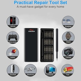 DOBURDA Screwdriver Set 25-in-1 Blade Made of Japanese S2 Alloy Steel,Handle Made of PC Material,Strong Bits for Home Maintenance, Cell Phone, Camera, Watch, Computer, Multi-Use Kit