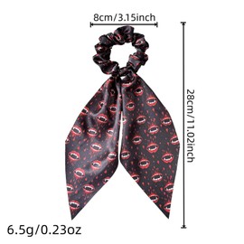 Halloween Hair Ties Elastics Hair Scrunchies 3Pcs Long Tail Bow Hair Ties