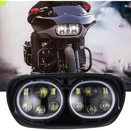 UTVIUNCT Road Glide 5-3/4" Dual 5.75 inch Motorcycle Headlamp Projector For Touring Road Glide 1998-2013, Black