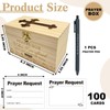 QVJIOA Prayer Box with 100 Pcs Prayer Cards Wooden Prayer