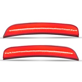HECASA LED Side Marker Lights Compatible with 2015-2023 Chrysler 300 Replacement for 68214402AD 68214403AD Bumper Signal Parking Lamps 2Pcs Clear Lens Rear Red LED