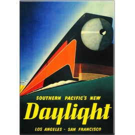 Southern Pacific's New Daylight Vintage Train Travel Poster Reproduction - 2.5" x 3.5" Rectangle Magnet