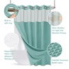 PILOTSHARK No Hook Waffle Weave Shower Curtain Set with Snap-in
