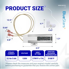 BlueStars 2 packs PB040001 065650-000 Range Oven Igniter compatible with Viking Range Oven Gas Stove - Replaces AP5315579 065650-000 SGR4001 792263-4 Ceramic Nuts included