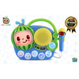 eKids Cocomelon Karaoke Machine Singalong Boombox for Toddlers Real Microphone
