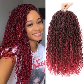 Fulcrum Goddess Locs Crochet Hair 18 Inch, 8 Packs New Faux Locs Crochet Hair for Black Women, Crochet locs with Curly Ends (18Inch (Pack of 8), TBUG#)