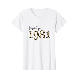 Womens Vintage 1981 40th Birthday for womens Leopard Print T-Shirt
