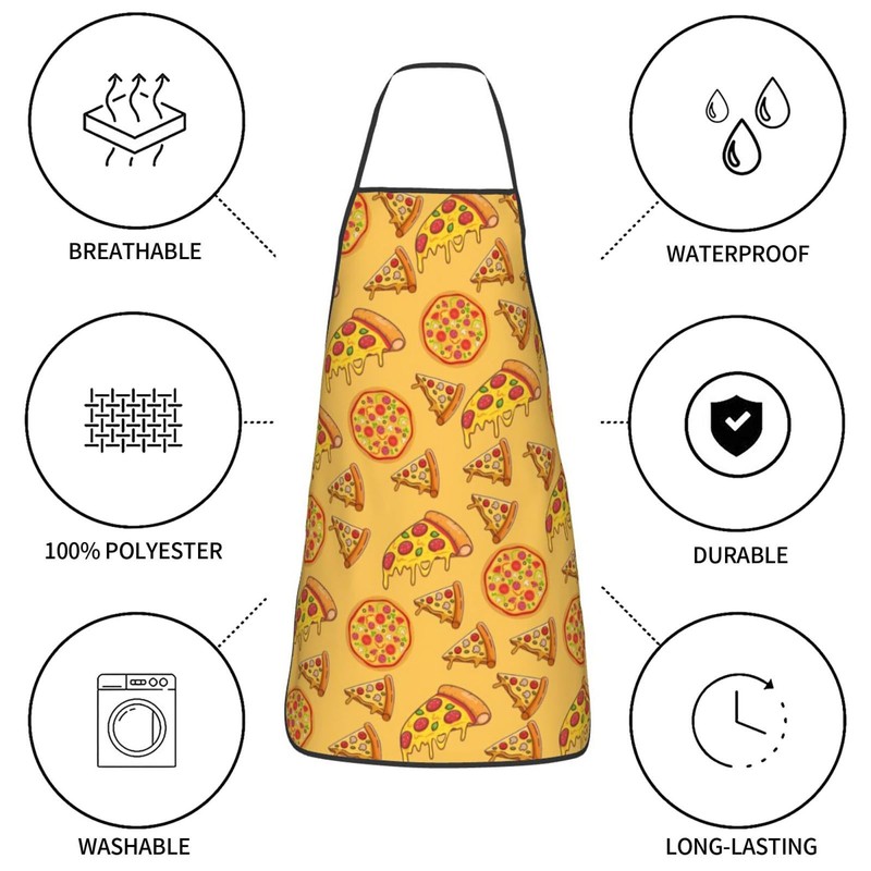 NTPYCO Cute Pizza Apron - Unisex Adults - One Size