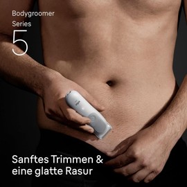 Braun Bodygroomer Series 5, +2 Zubehörteile, Trimmen und Rasieren für empfindliche Bereiche, 100 Min Akkulaufzeit, mit extra Hautschutz, Wasserdicht, BG5500, Grau  