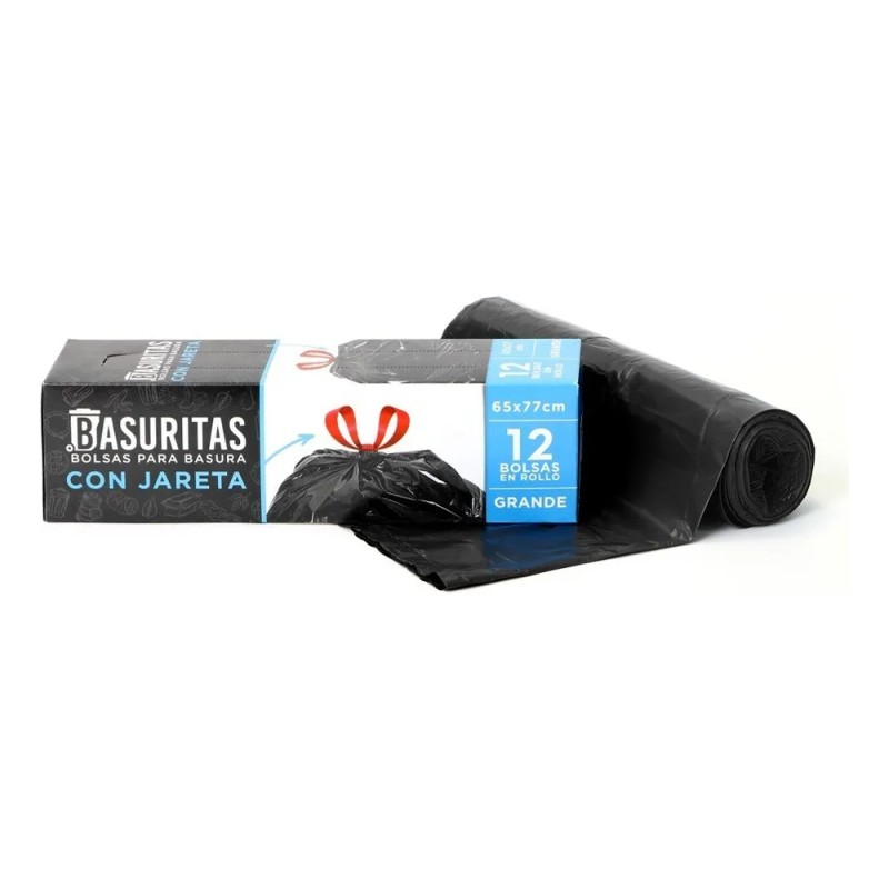 24 Bolsas De Basura Grande Basuritas, 65x77 Cm, Pack 2x12