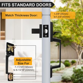 Azdele Matte Black Front Door Handle Set with Reversible Lever - Exterior Door Handle Set for Right or Left Handed Doors, Front Door Handle Matte Black